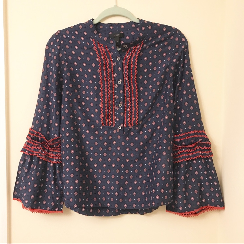 J Crew embroidered blouse